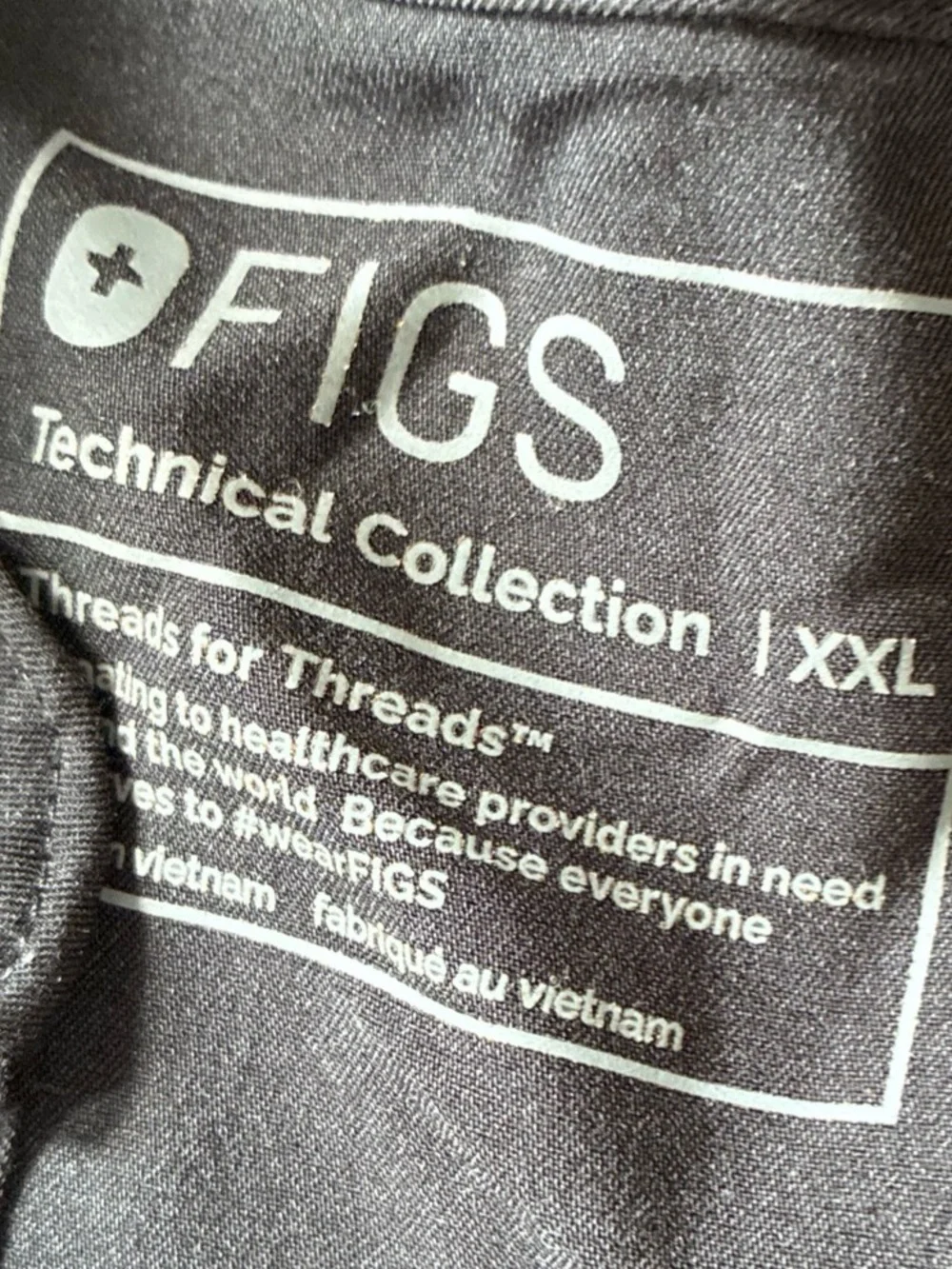 FIGS V-Neck Scrub 2 Pieces Set Black Technical Collection Mens Top 2XL Pants XL